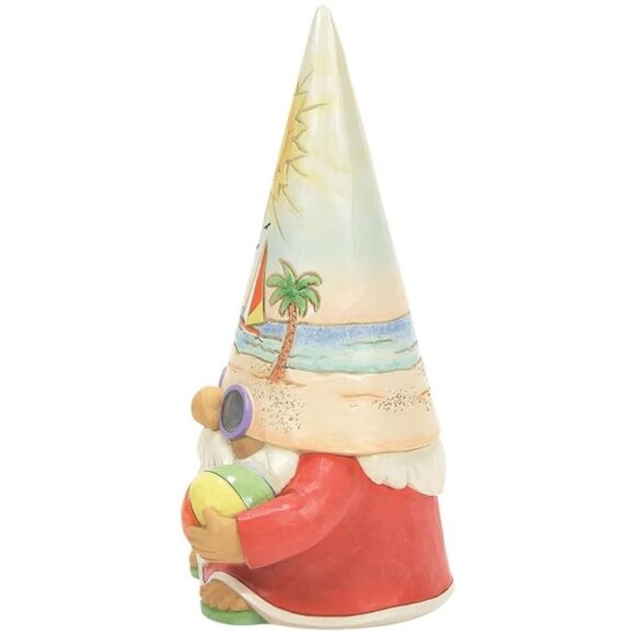 Enesco Time for a Shell-ebration Coastal Gnome with Sunset & Beachball Figurine - Picture 6 of 7